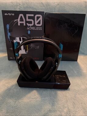Astr A50 Wireless Headset in Black with Blue Accents